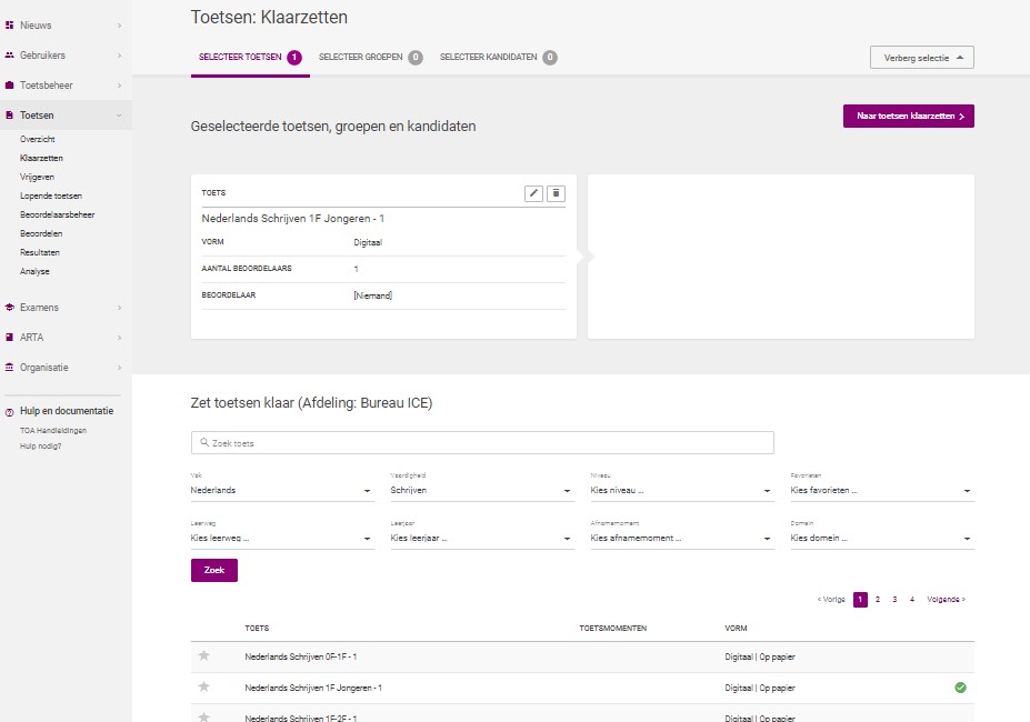 DIGITALE TOETS KLAARZETTEN intelligence overview